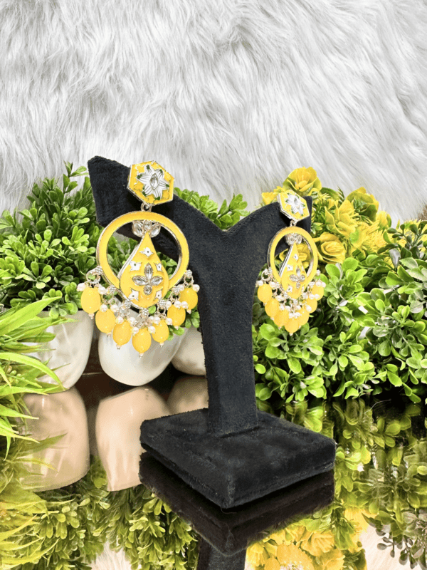 Eshika Yellow Earrings - Image 2